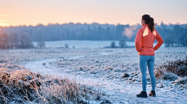 Runner recovers in reflective layers after a winter run
