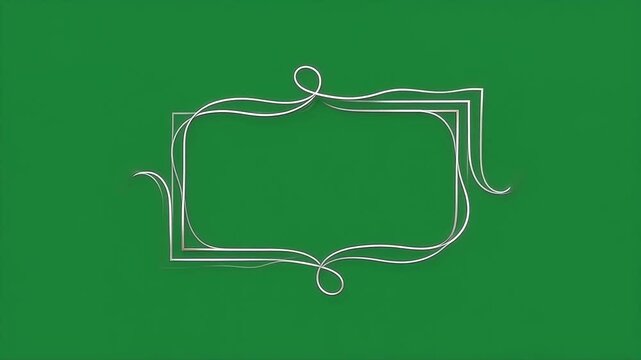 Vintage ornate curly decorative flourish border frame screen elegant retro style wallpaper artistic design banner template poster green scratch