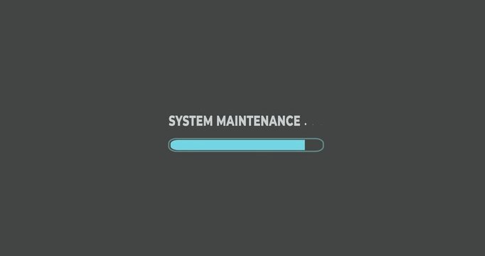 System Maintenance Gears and Progress Loading Bar