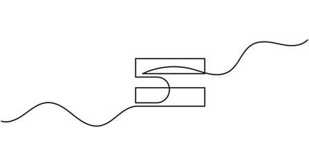 Obraz premium Equals sign continuous line drawing, single stroke mathematical symbol, sleek outline art, editable stroke.