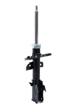 Black front shock absorber for car.