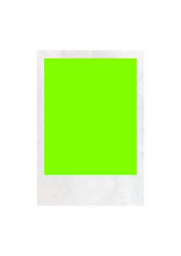 Vertical Green Screen Poster Frame Mockup on White Background