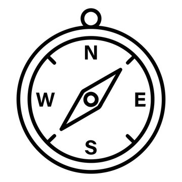 Navigation Compass Direction Cardinal Points Guide Tool Icon Illustration Design