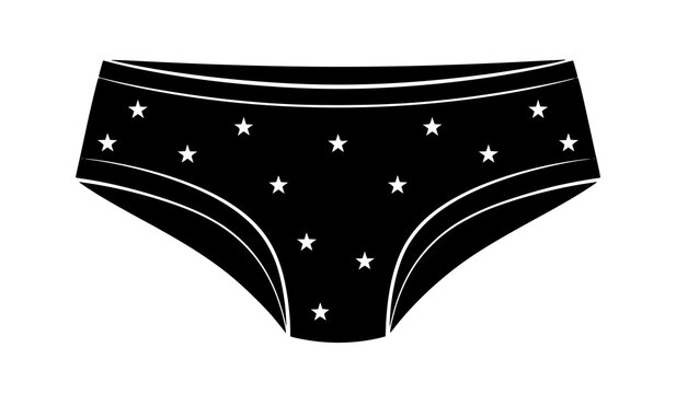 Women Star Pattern Underwear Panties Vector Silhouette