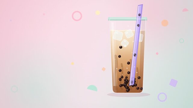 Bubble Tea Boba Drink Animation Seamless Loop