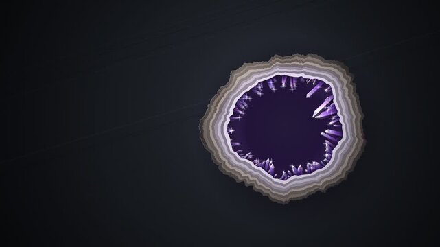 Amethyst Geode Crystal Growth Reveal Animation