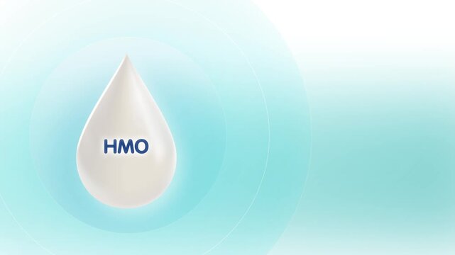 HMO milk nutrition human milk oligosaccharides infant gut health immune system development digestion microbiome balance medical motion graphics pediatric healthcare, science education animation.