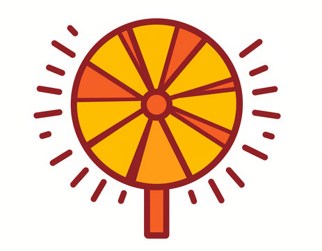 Firework Spinning Wheel Flat Vector Icon for Holiday Festival Design