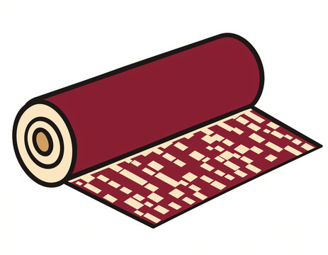 Fabric Roll Bolt with Geometric Pattern for Sewing and Craft Icon