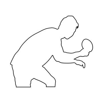 Line sketch of a table tennis player.