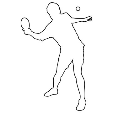Line sketch of a table tennis player.