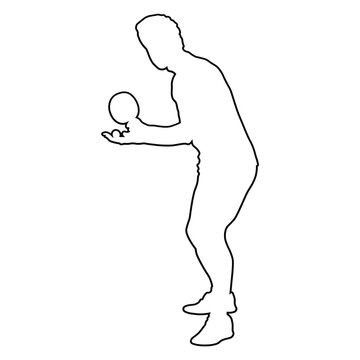 Line sketch of a table tennis player.