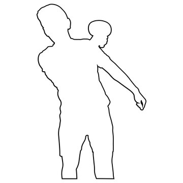 Line sketch of a table tennis player.