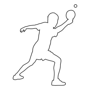 Line sketch of a table tennis player.
