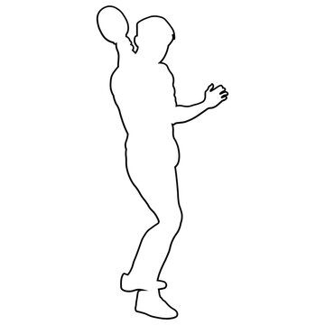 Line sketch of a table tennis player.