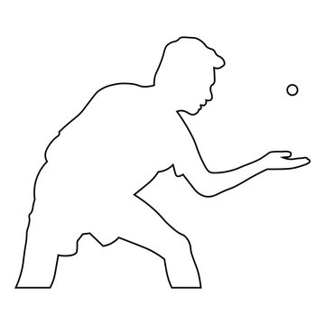 Line sketch of a table tennis player.