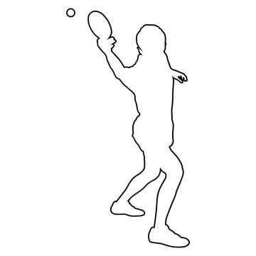 Line sketch of a table tennis player.