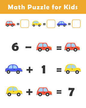 Fun Math Puzzle for Kids. Find the Value of Each Picture. Picture Logic Games for Children. Math Activities.