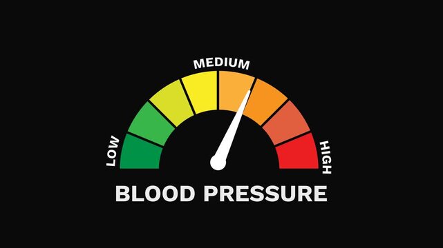 Blood Pressure Gauge Increasing and Decreasing Indicating Hypertension and Health Animation