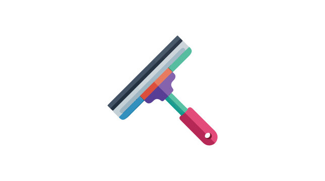 Colorful glass squeegee vector illustration for cleaning services