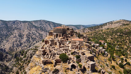 Obraz premium Chios island - Greece. The abandoned village of Anavatos, often called the 
