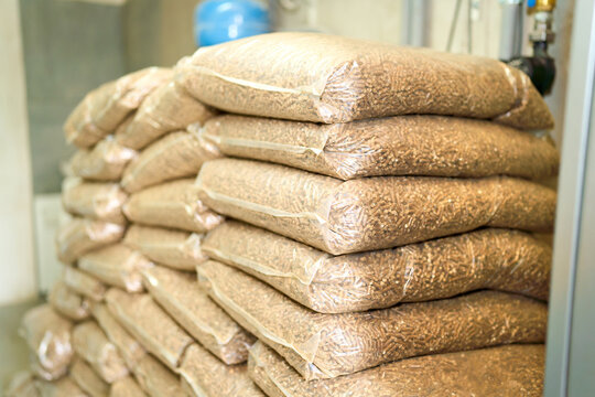 Boiler room with eco friendly pellet biofuel