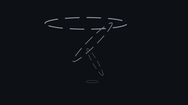 Minimalist abstract rotating rings animation on dark background: modern tech motion 4k motion rotating rings