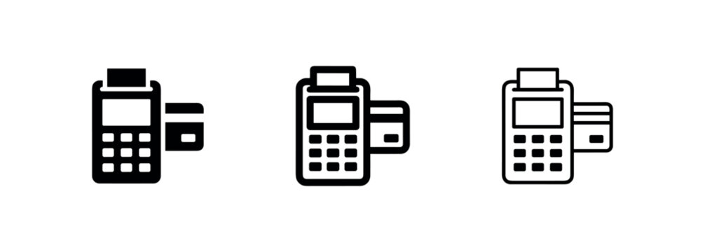 Payment POS Terminal Card Reader Icon Set