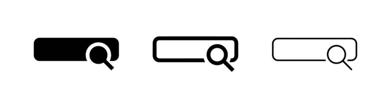 Search bar with magnifying glass icon set, representing search functionality and discovery.
