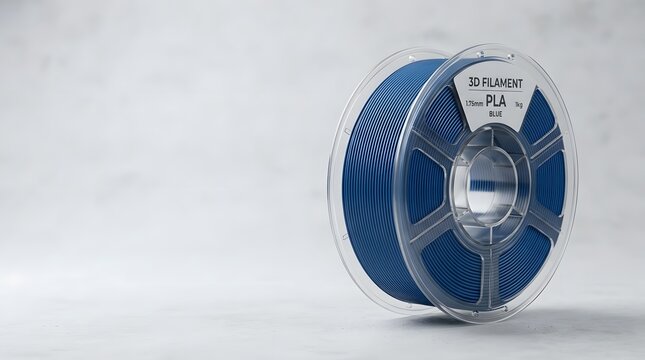 Blue 3D Filament Spool for Printing in PLA Material, 1.75mm Thickness