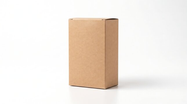 Stack of brown cardboard boxes isolated on a clean white studio background