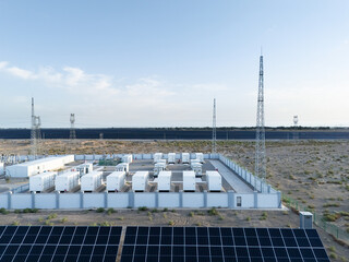 Large scale energy storage power station in the desert © zhu difeng