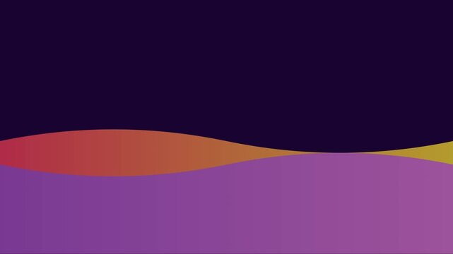 Abstract gradient wave animation 4k background, with smooth flowing, motion and vibrant, purple orange colors