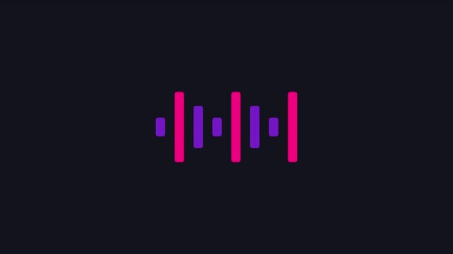 Minimalist neon audio waveform animation for music and sound visualization 4k
