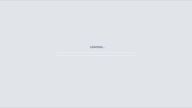Minimalist loading bar animation with progress indicator for digital interface and web ui 4k