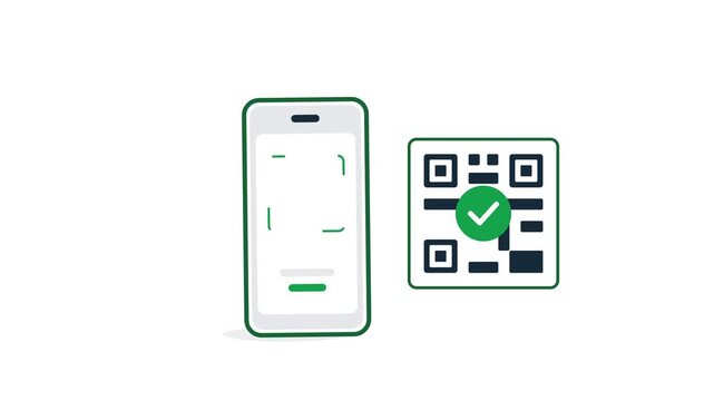 Mobile Smartphone Device Scanning a Secure Quick Response Code for Contactless Payment Verification and Digital Authentication Process