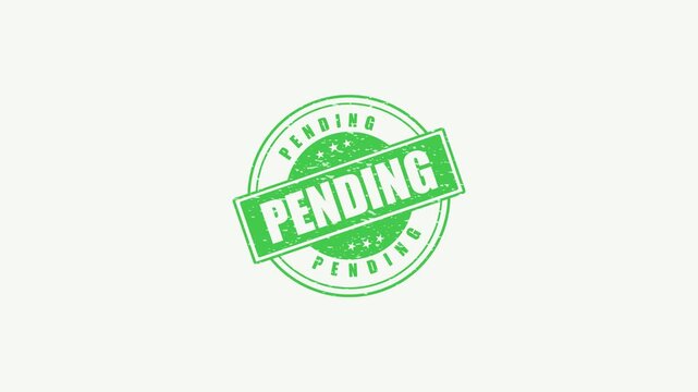 Green Pending Rubber Stamp Grunge Texture Isolated on White Background for Business Approval Status Concept