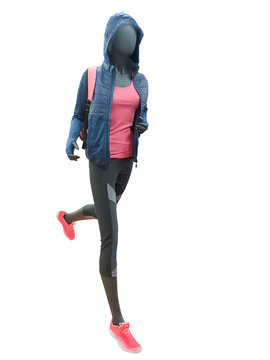 Running female mannequin