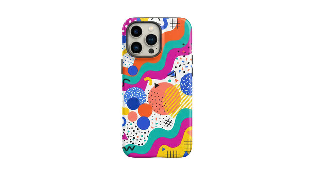Abstract art iphone case isolated isolated on transparent background