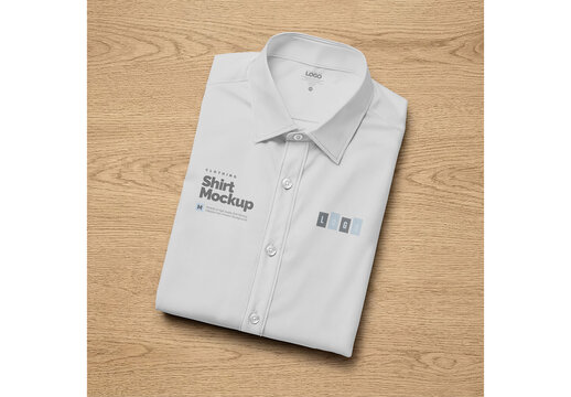 Folded Dress Shirt Mockup Template for Corporate Identity and Advertising