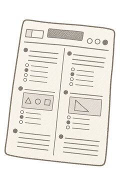 Korean College Entrance Exam Test Paper Illustration