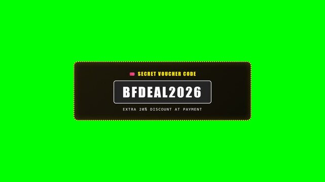 Voucher Coupon Promo Code Unlock Card on Green Screen
