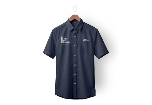 Dress Men&acute;s Shirt Mockup Realistic Template for Visual Identity Showcase