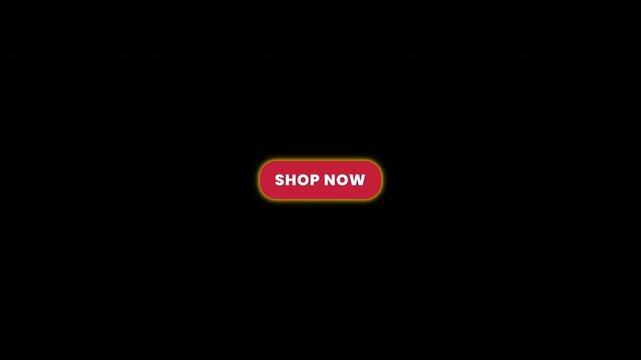 Red glowing shop now button call to action element seamless loop animation