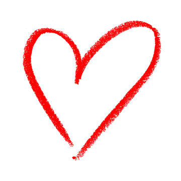 Hand-drawn red marker style heart shape symbol