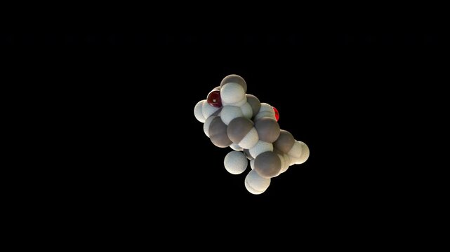 Cortisol Hormone Molecule 3D Animation Rotating Scientific Medical Visualization