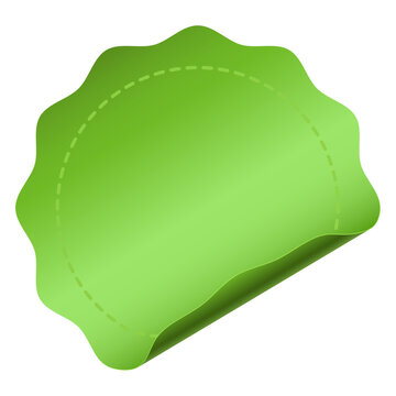 Green decorative abstract label shape