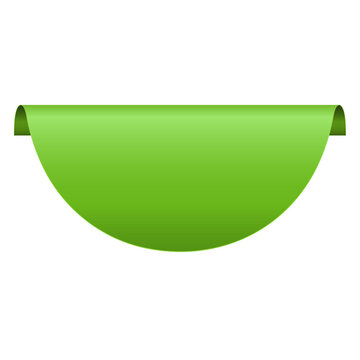 Green curled rectangular paper banner