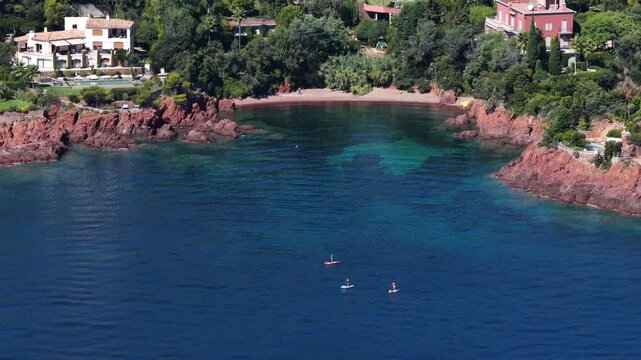 Aerial view of Le Trayas in Saint-Raphael, France.