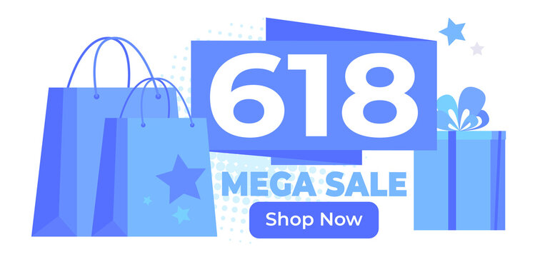 618 Mega Sale Shopping Banner